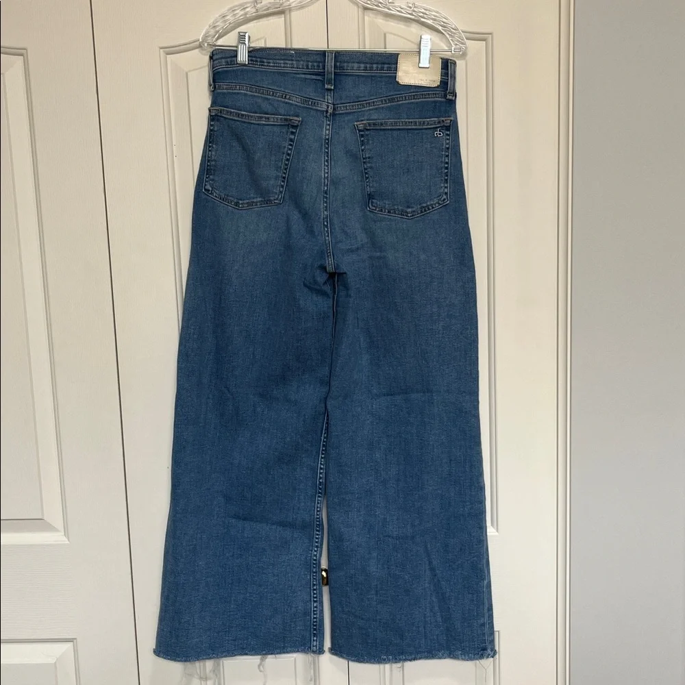 Rag & bone Sofie Raw Hem High Waist Crop Wide Leg Jeans size 28 - Picture 4 of 4
